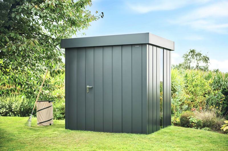 Zahradní domek na nářadí Juno s plochou střechou v designové variantě „Modern“